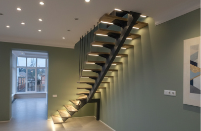 Свет в дизайне лестниц: использование подсветки